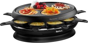 Image Appareil à raclette Tefal RE320812 crêp'party - 1050 W, Revêtement antiadhésif Powerglide, Indicateur Thermo-Spot - Noir