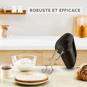 Image Batteur à main Moulinex HM3108B1 Quick Mix - 300 W, Fouets et crochets pétrisseurs en acier inoxydable