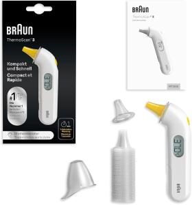 Image Thermomètre auriculaire Braun IRT3030 ThermoScan 3 - Mesure rapide en 1 seconde - Convient aux bébés et aux nourrissons