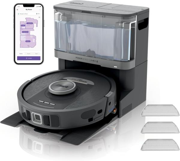 Image Robot 2-en-1 Aspirateur Laveur Shark RV2800YEEU PowerDetect - utovidage Autoremplissage 30 Jours NeverTouch - Noir