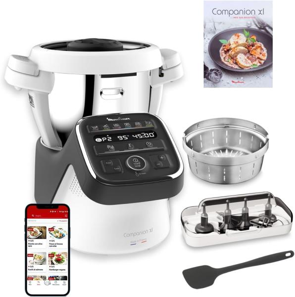 Image Robot cuiseur Moulinex HF80C800 Companion XL - Multifonction, 4,5 L, 14 modes de fonctionnement, 1550W - Gris ardoise