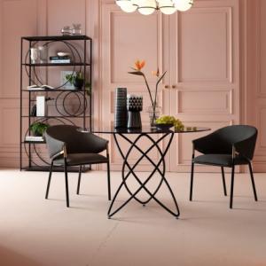 Image Kare Design Molekular - Table Verre Fumé - Design moderne - 20cm Noire