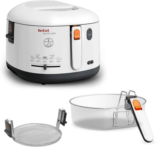 Image Friteuse classique Tefal FF163111 Filtra One - Filtration de l'huile, Température réglable, Revêtement antiadhésif, Blanche