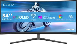 Image Ecran PC incurvé OLED Philips 34M2C6500AM Evnia - WQHD 175 Hz, 0,03 ms, FreeSync Premium Pro - Gris foncé