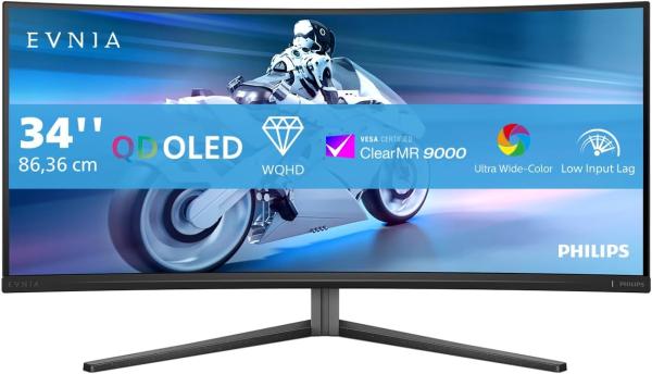 Image Ecran PC incurvé OLED Philips 34M2C6500AM Evnia - WQHD 175 Hz, 0,03 ms, FreeSync Premium Pro - Gris foncé