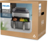 Image Philips NA555/00 Séries 5000 - Steam Airfryer Dual Basket - Friteuse sans Huile Double Panier - 12 Programmes - 9L,	 2750W - Inox Gris