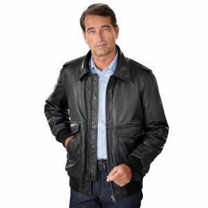 Image Blouson en Cuir Aviateur Homme - Style Intemporel et Confort - Taille M à 3XL