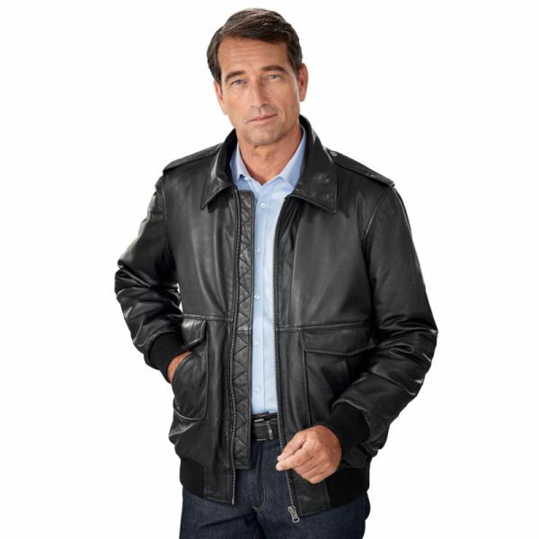 Image Blouson en Cuir Aviateur Homme - Style Intemporel et Confort - Taille M à 3XL