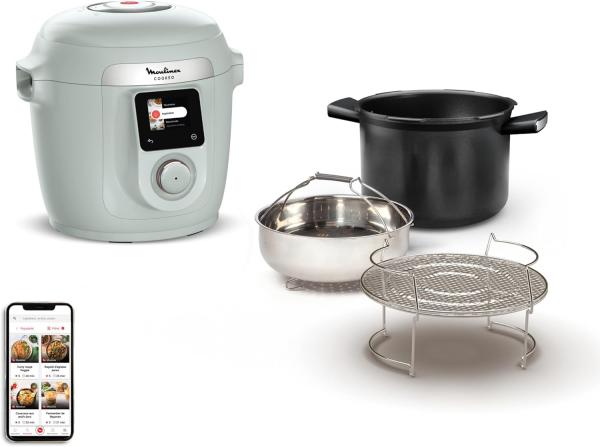 Image Multicuiseur 10-en-1 intelligent Moulinex CE96G310 Cookeo Wifi - haute pression, 10modes de cuisson - 6L - Vert Clair