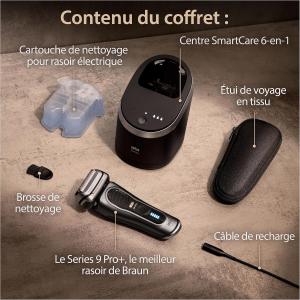 Image Rasoir Électrique Homme Braun 9565cc Series 9 PRO+ Tondeuse De Précision Intégrée, Station SmartCare, Étanche - Graphite