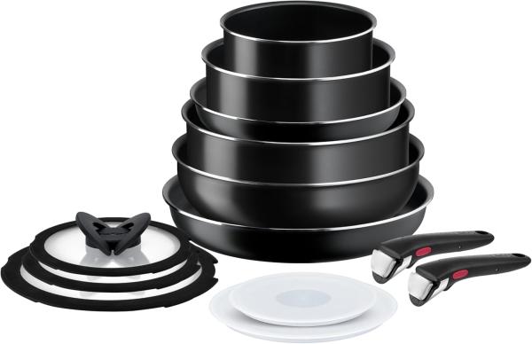 Image Pack 13 Pièces Tefal L1599243 Ingenio  Easy On - Poêles, Casseroles, Wok, Poignées amovibles - Tous feux sauf induction