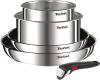 Image Pack 2 Poêles, 2 Casseroles et Poignée amovible Tefal Ingenio L897S504 Emotion - Lot Acier inoxydable - Garantie 5 ans
