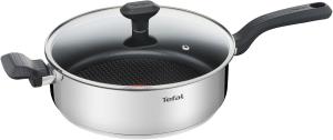 Image Sauteuse Tefal G7263344 Comfort Max - Indicateur de température Thermo-Spot - 26cm + couvercle verre, Induction, Acier inoxydable