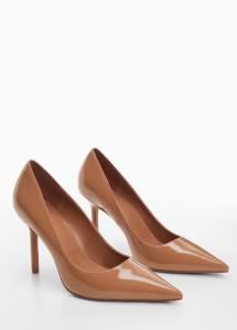 Image Mango Chaussures Vernies à Talon Aiguille pour Femme - Élégantes et Chic - Marron moyen - Taille 36 à 39