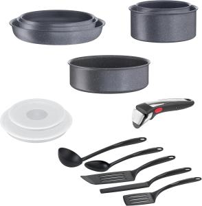 Image Lot Batterie de cuisine 14 Pièces Tefal L7669902 Ingenio Natural On - Poêles et casseroles - Revêtement antiadhésif, Empilable