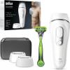 Image Épilateur À Lumière Pulsée Braun PL5145 Silk·expert Pro 5 - Avec Une Pochette, Un Rasoir Gillette, 2 Têtes, Or/Blanc