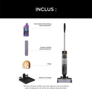 Image Nettoyeur sans fil Shark WD210EU HydroVac - solution multi-surfaces, autonettoyant, aspire, nettoie saletés humides et sèches, gris