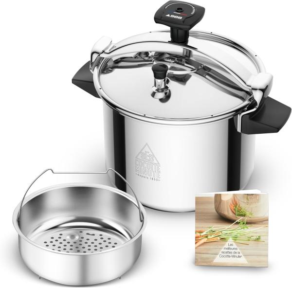 Image Cocotte-minute Seb P0534900 Eco-Design -  9L, 7 à 10 personnes, Induction, Cuisson plus rapide saine, Garantie 10 ans