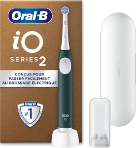 Image Brosse A Dents Electrique Oral-B iO Series 2 - Doux Pour Les Gencives - Accessoires, Brossette Oral B De Rechange, Chargeur, Etui De Voyage Rose Clair, Vert Forêt ou Noir
