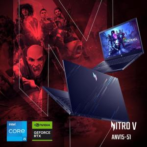 Image PC Portable Gamer 15.6" FHD Acer Nitro V 15 ANV15-51-9467 - 165Hz (i9, RAM 16Go, SSD 512Go, RTX 4060, Win 11, AZERTY) - Noir
