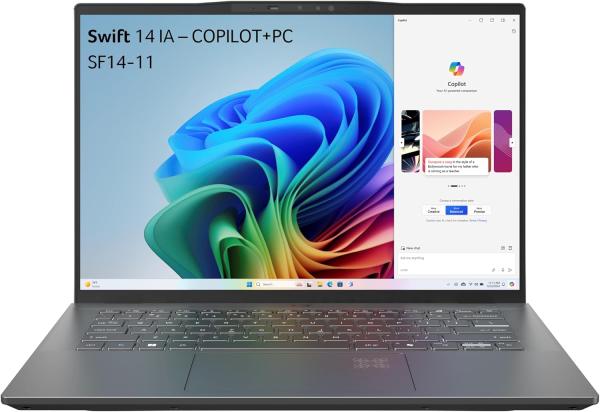 Image PC 14.5'' Portable ACER Swift SF14-11-X54K - WQXGA IPS 120Hz (Snapdragon X, RAM 16Go, SSD 1To, Adreno, Windows 11) - Gris