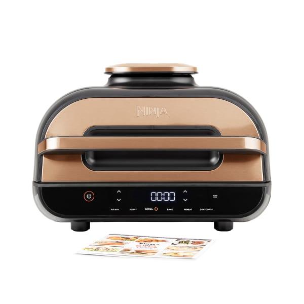 Image Grills d'Intérieur Ninja Foodi AG551EUCP MAX Health - Cuisson Sans Fumée & Polyvalence - Grill & Air Fryer, 6-en-1 - Cuivre/Noir