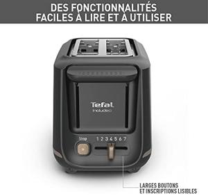 Image Grille-pain Tefal TT533811 Includeo - 2 fentes, Pinces Magnétiques Incluses - , 7 niveaux de dorage, Tiroir ramasse-miettes amovible