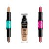 Image Coffret NYX Essentiels Teint Naturel et Sculpté - Fond de Teint Can't Stop Won't Stop, Stick Contouring & Highlighter et Blush Crème Wonderstick