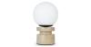 Image Lampe de Table POLAR - Verre Blanc & Pierre de Travertin - Design Art Déco Élégant