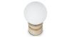 Image Lampe de Table POLAR - Verre Blanc & Pierre de Travertin - Design Art Déco Élégant
