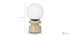 Image Lampe de Table POLAR - Verre Blanc & Pierre de Travertin - Design Art Déco Élégant