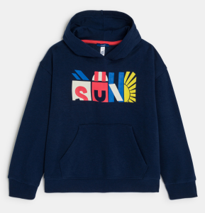 Image Sweat-Shirt à Capuche Écru Garçon - Confort Doux et Écologique - Bleu Foncé ou Ecru - Tailles 3A à 12A