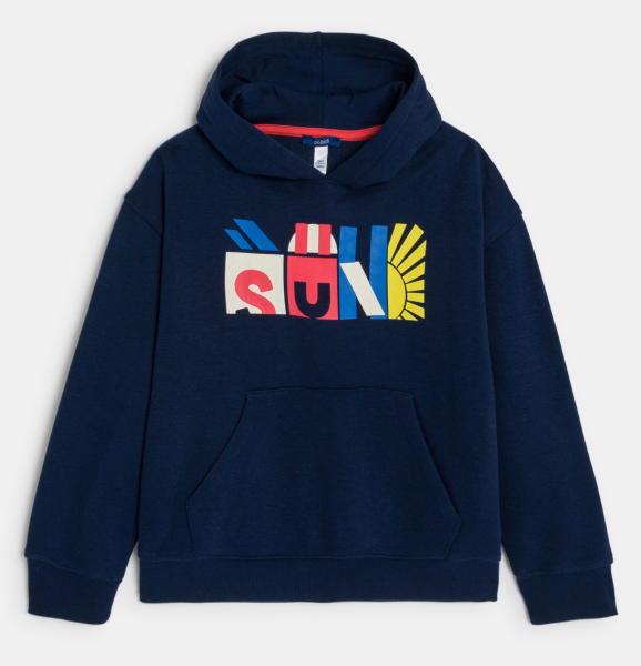 Image Sweat-Shirt à Capuche Écru Garçon - Confort Doux et Écologique - Bleu Foncé ou Ecru - Tailles 3A à 12A