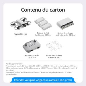 Image Mini Drone Pack Bundle Fly More DJI Neo - Caméra 4K UHD pour Adultes - QuickShots, avec RC-N3 et 3 Batteries