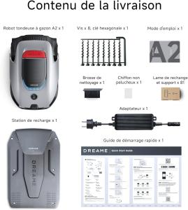 Image Robot Tondeuse DREAME A2 OmniSense 2.0, EdgeMaster, Moteur Silencieux, Pente 26,5°