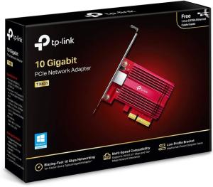 Image Carte Réseau Interne TP-Link TX401 PCIe 10 Gigabit - Câble Ethernet CAT 6A inclus