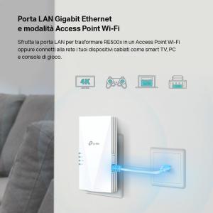Image Répéteur WiFi 6 TP-Link RE500X - Amplificateur WiFi AX1500 Mbps - Compatible avec les box internet
