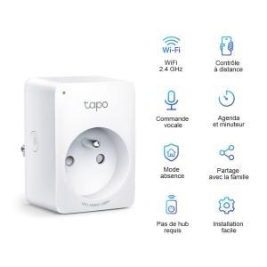 Image Prise Connectée WiFi Tapo P100(FR) - Compatible avec Alexa et Google Home - 10A Type E