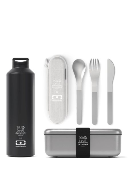 Image Pack Monbento® x Peugeot - Set Lunchbox, Bouteille Isotherme & Couverts Nomades - Edition limitée