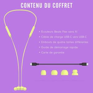 Image Écouteurs sans Fil Beats Flex - Puce Apple W1 - Jaune Yuzu