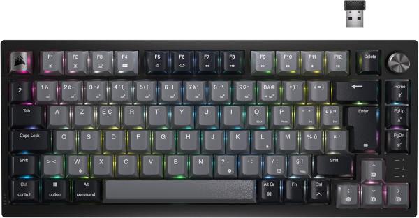 Image Clavier Mécanique Gamer Corsair K65 Plus Wireless 75% RGB Commutateurs Linéaires MLX Red Pré-Lubrifiés - Capuchons de Touches PBT - AZERTY FR - Noir
