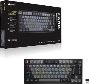 Image Clavier Mécanique Gamer Corsair K65 Plus Wireless 75% RGB Commutateurs Linéaires MLX Red Pré-Lubrifiés - Capuchons de Touches PBT - AZERTY FR - Noir