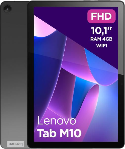 Image Tablette Tactile 10.1" Lenovo Tab M10 (3è Génération) - Unisoc T610, 8Coeurs, 4Go RAM, 64Go eMMC, Android 11, WiFi, Bluetooth - Gris Foncé