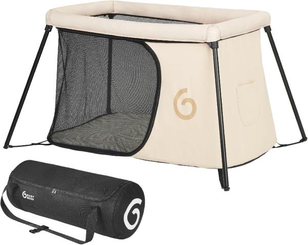 Image Lit parapluie Bébé Babymoov Moov And Sleep - Ultra Compact - Evolutif Dès la Naissance et jusqu'à 4 ans - Beige - Garanti à vie