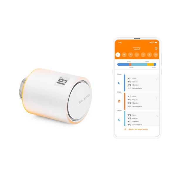 Image Tête Thermostatique Connectée Netatmo NAV-AMZ - Intelligente - Contrôle à distance