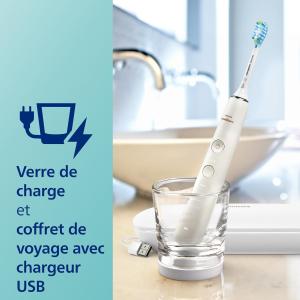 Image Brosse à dents électrique Philips HX9911/27 Sonicare DiamondClean 9000 - Etui de voyage USB, blanc