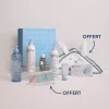 Image Coffret Bio Rivadouce Les Essentielles - Box et Pompe Bleue, Eau Nettoyante, Gel Doux, Crème de change, Sérum, Liniment, Huile de massage, Cape bain et Cartes premiers mois