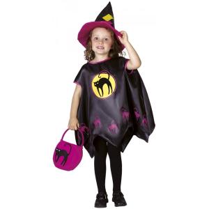 Image Déguisement Halloween Petite Sorcière Kitty - Cape, Chapeau et Sac - Taille 3 à 4 ans (94-108cm)