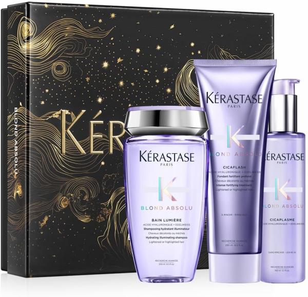 Image Coffret KÉRASTASE Blond Absolu - Bain Lumière + Fondant Cicaflash + Sérum Cicaplasme