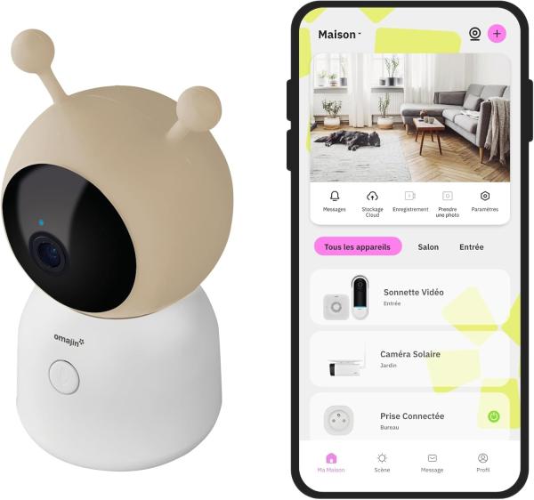 Image Moniteur Bébé OMAJIN by Netatmo OBC-01 Smart Baby Monitor Camera 2K HD, Vision nocturne - Capteur d'humidité et de température